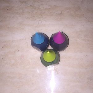 Purple,blue, green neon food coloring